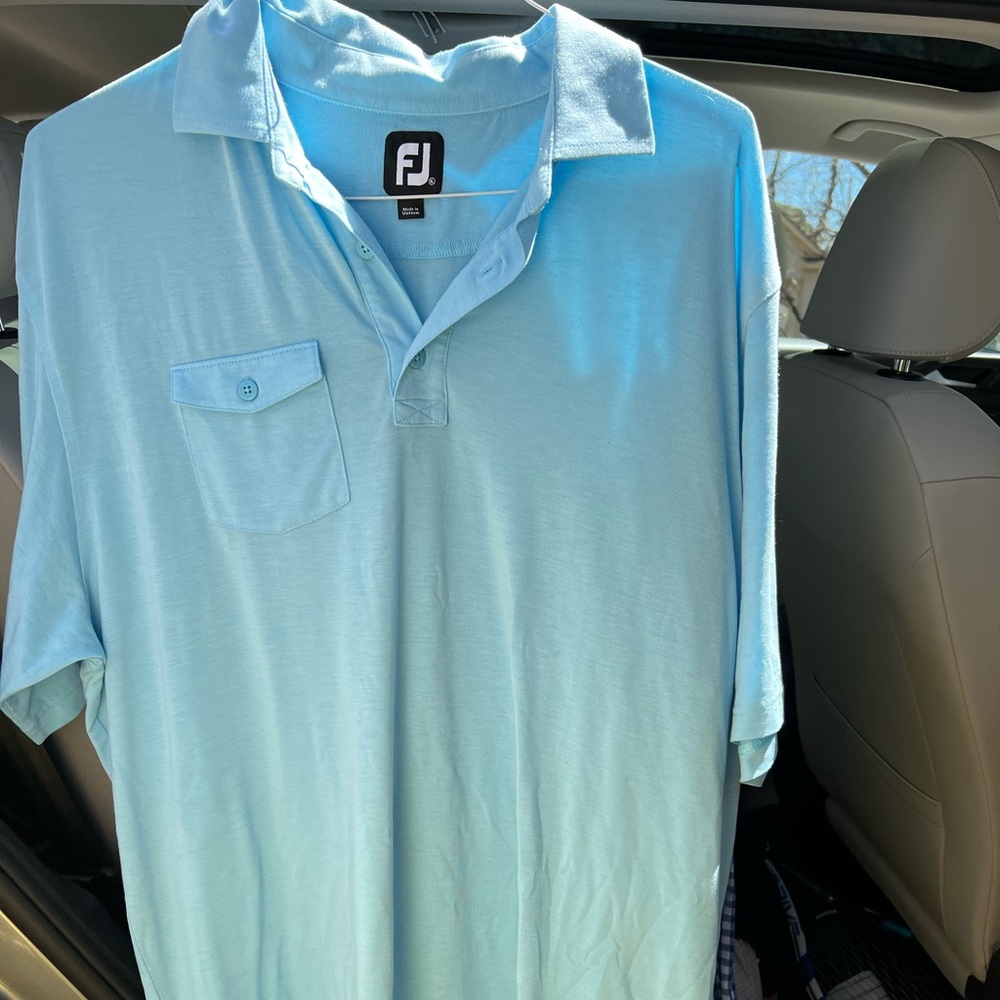 Blue striped Footjoy Polo